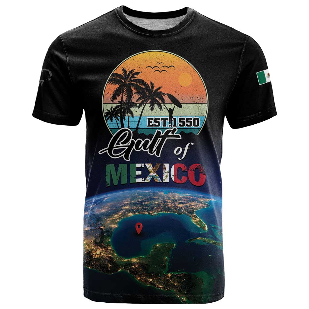 Personalized Gulf Of Mexico Est 1550 T-Shirt Gulf Of Mexico From Space Graphic Tee