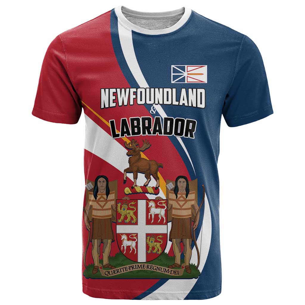 Personalized Canada Newfoundland and Labrador Province T-Shirt Quaerite prime regnum Dei Graphic Tee