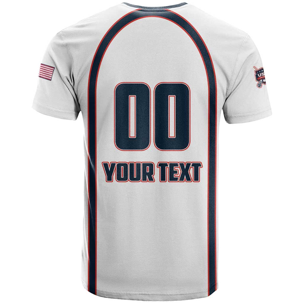 Custom USA 2025 Lacrosse T-Shirt USA Growing the Game White Version Graphic Tee