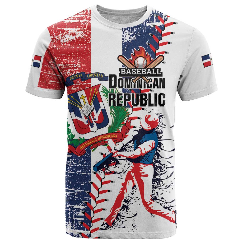 Personalized Baseball Dominican Republic T-Shirt Come On Team DR Grunge Style Graphic Tee