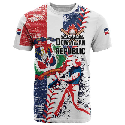 Personalized Baseball Dominican Republic T-Shirt Come On Team DR Grunge Style Graphic Tee