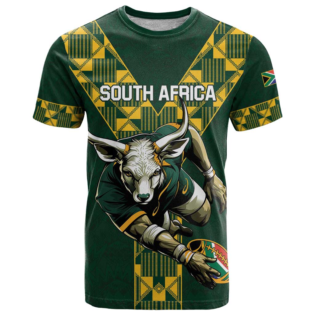 Custom South Africa 2024 Rugby T-Shirt Go Springboks Protea Pattern Graphic Tee
