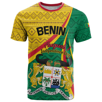Personalized Benin Independence Day 1960 T-Shirt Fraternite Justice Travail Graphic Tee