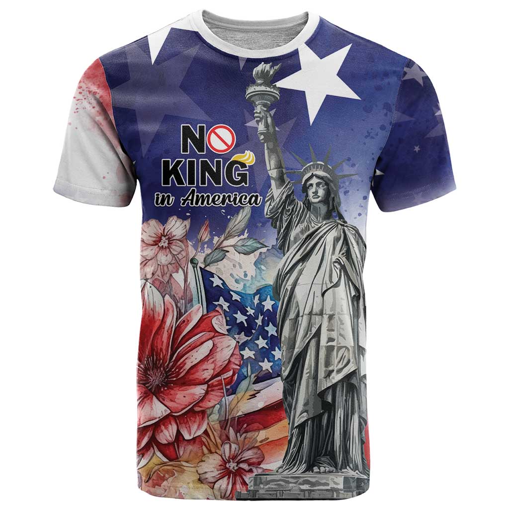 No Kings In America T-Shirt Watercolor Floral Graphic Tee