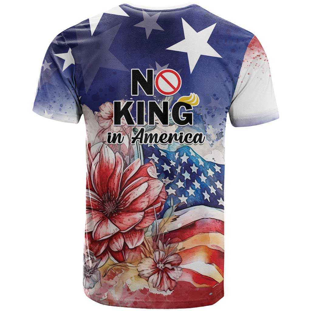 No Kings In America T-Shirt Watercolor Floral Graphic Tee