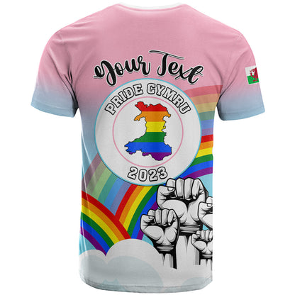 Personalised Pride Cymru T-Shirt Welsh Dragon Rainbow Version Graphic Tee