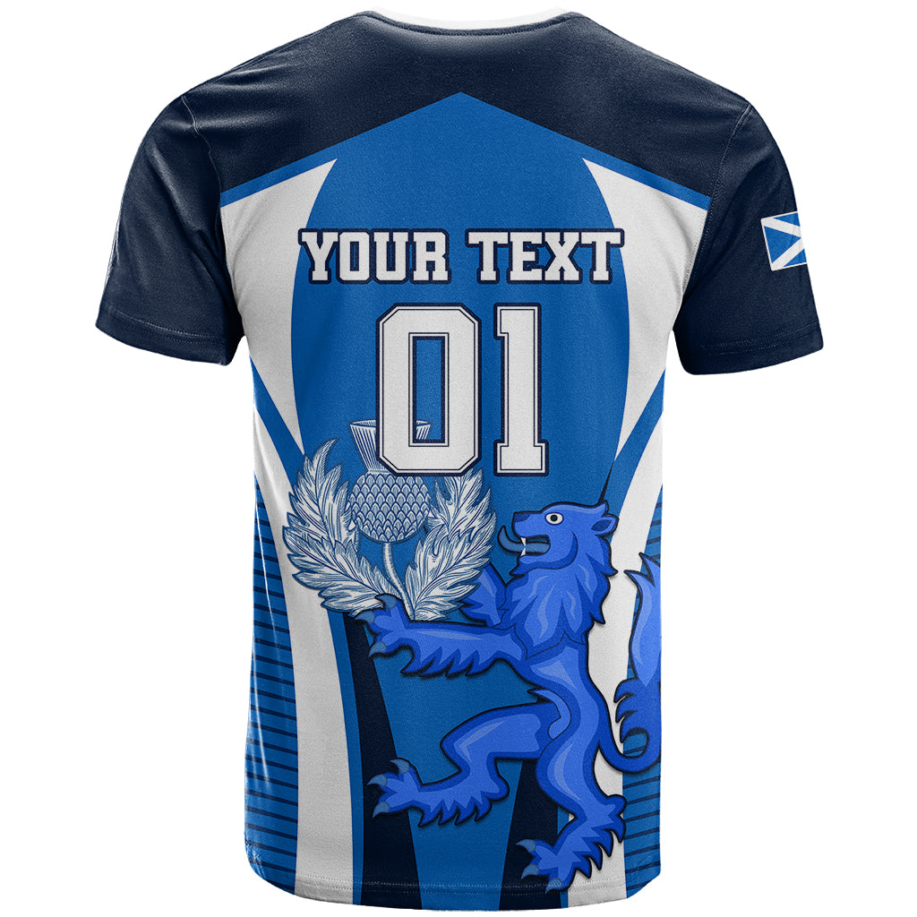Custom Scotland Rugby T-Shirt Thistle With Scottish Lion Graphic Tee