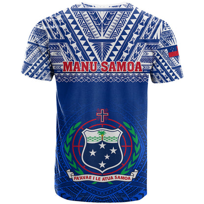 Samoa Rugby T-Shirt Manu Samoa Polynesian Tatoo Pattern Graphic Tee