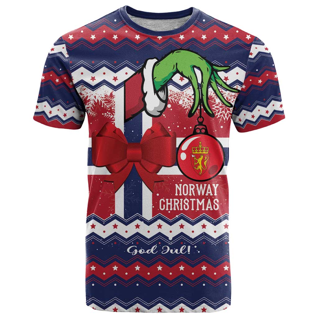 Norway Christmas T-Shirt God Jul! Coquette Bow Graphic Tee