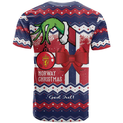 Norway Christmas T-Shirt God Jul! Coquette Bow Graphic Tee
