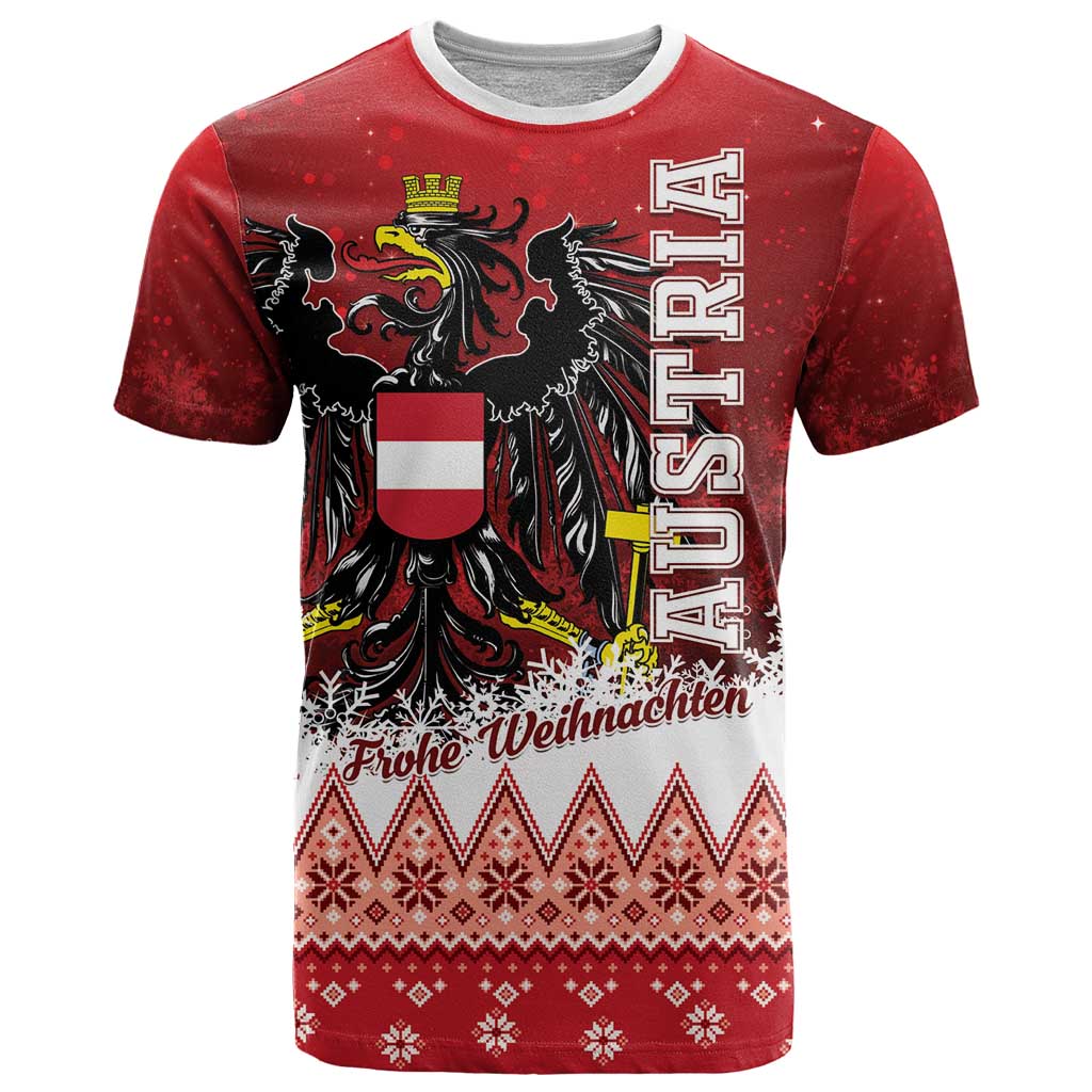 Personalized Austria Christmas Eagle T-Shirt Frohe Weihnachten Graphic Tee