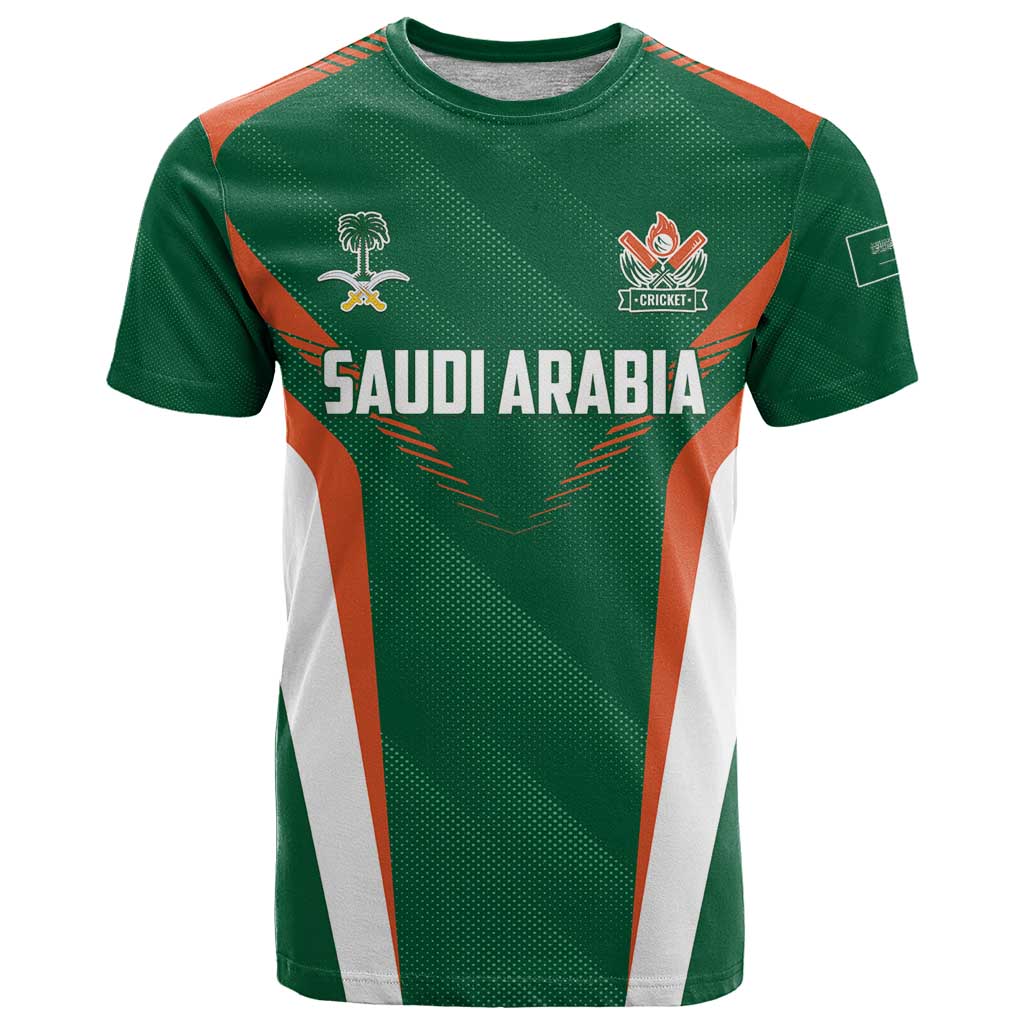 Custom Saudi Arabia Cricket T-Shirt TeamSaudi Go Champions Graphic Tee