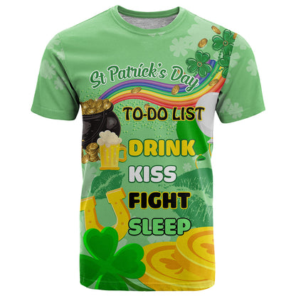 Saint Patrick Day T-Shirt Shamrock To Do List Graphic Tee
