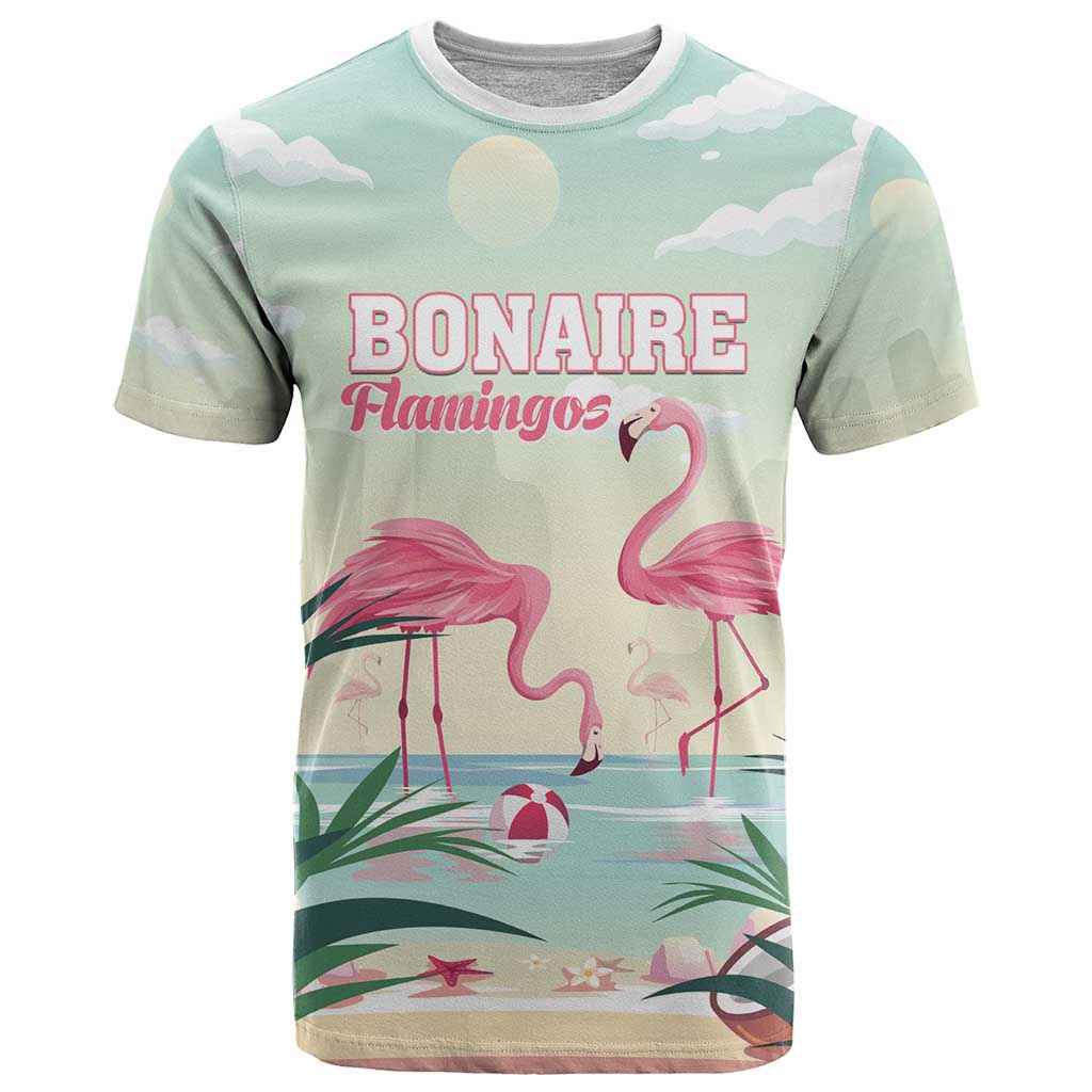 Personalised Bonaire Flamingos T-Shirt Summer Time Beach Concept Graphic Tee