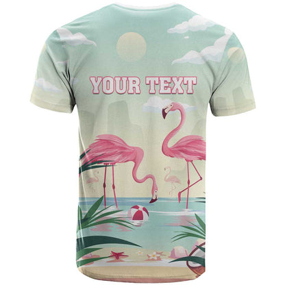 Personalised Bonaire Flamingos T-Shirt Summer Time Beach Concept Graphic Tee
