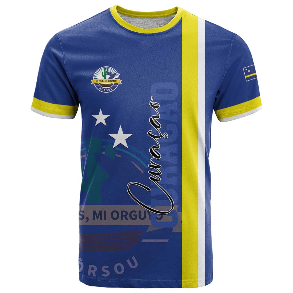 Personalised Curacao T-Shirt Pais Korsou Coat of Arms Graphic Tee