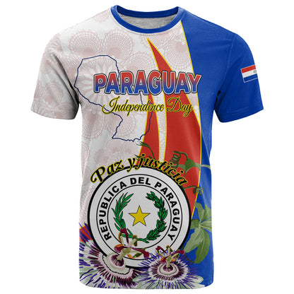 Paraguay Independence Day T-Shirt Passion Flower Vintage Antique Naduti Graphic Tee