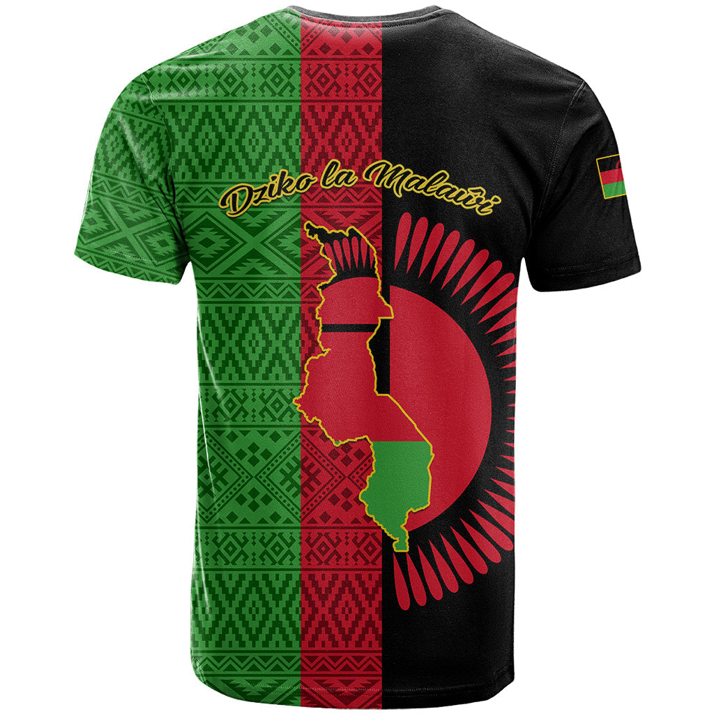 Malawi T-Shirt With Coat Of Arms Mix African Pattern Graphic Tee