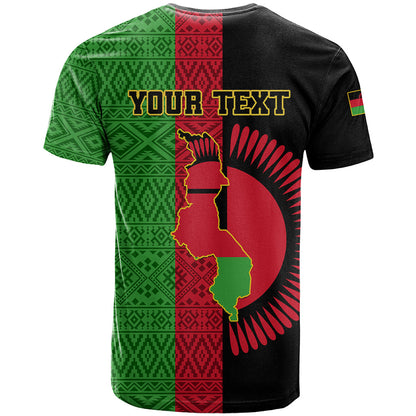 Personalised Malawi T-Shirt With Coat Of Arms Mix African Pattern Graphic Tee