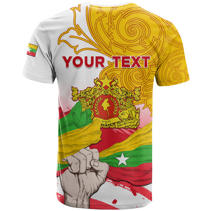 Myanmar Independence Day T-Shirt Brahmadesh Kanote Pattern Graphic Tee