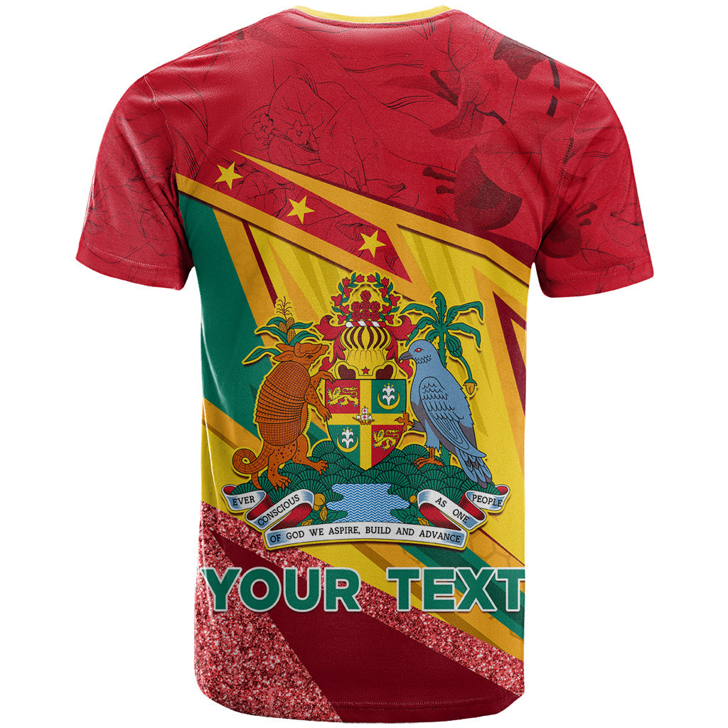 Grenada Independence Day T-Shirt Gwenad Bougainvillea Sparkle Version Graphic Tee