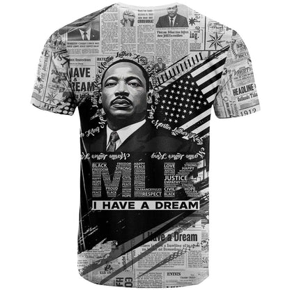 I Have A Dream MLK T-Shirt Newspaper Grunge Style Graphic Tee
