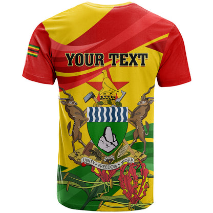 Zimbabwe Independence Day T-Shirt Chapungu Bird With Flame Lily Graphic Tee