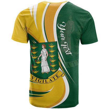 Personalised British Virgin Islands T-Shirt Vigilate Flag Color Graphic Tee