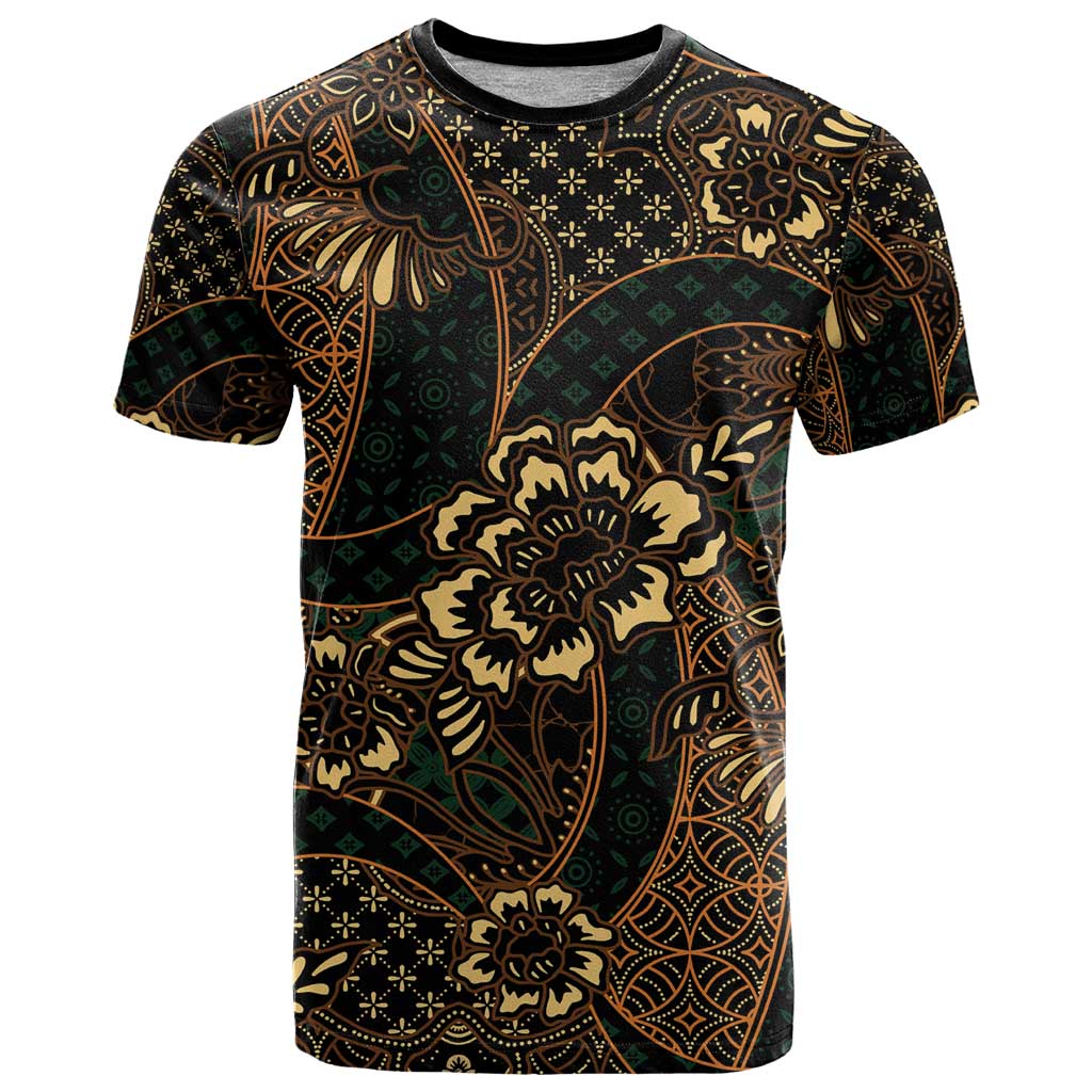 Indonesian Batik Pattern Vintage Brown T-Shirt Graphic Tee