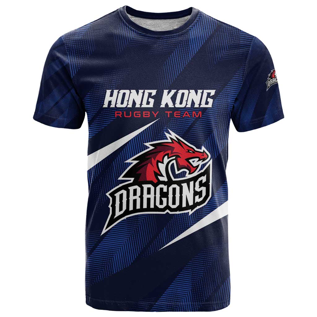 Custom Hong Kong Rugby T-Shirt Dragons Go Champions Graphic Tee