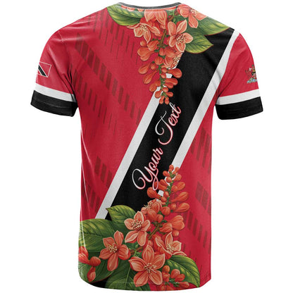 Trinidad and Tobago T-Shirt Scarlet Ibis With Chaconia Flower Graphic Tee
