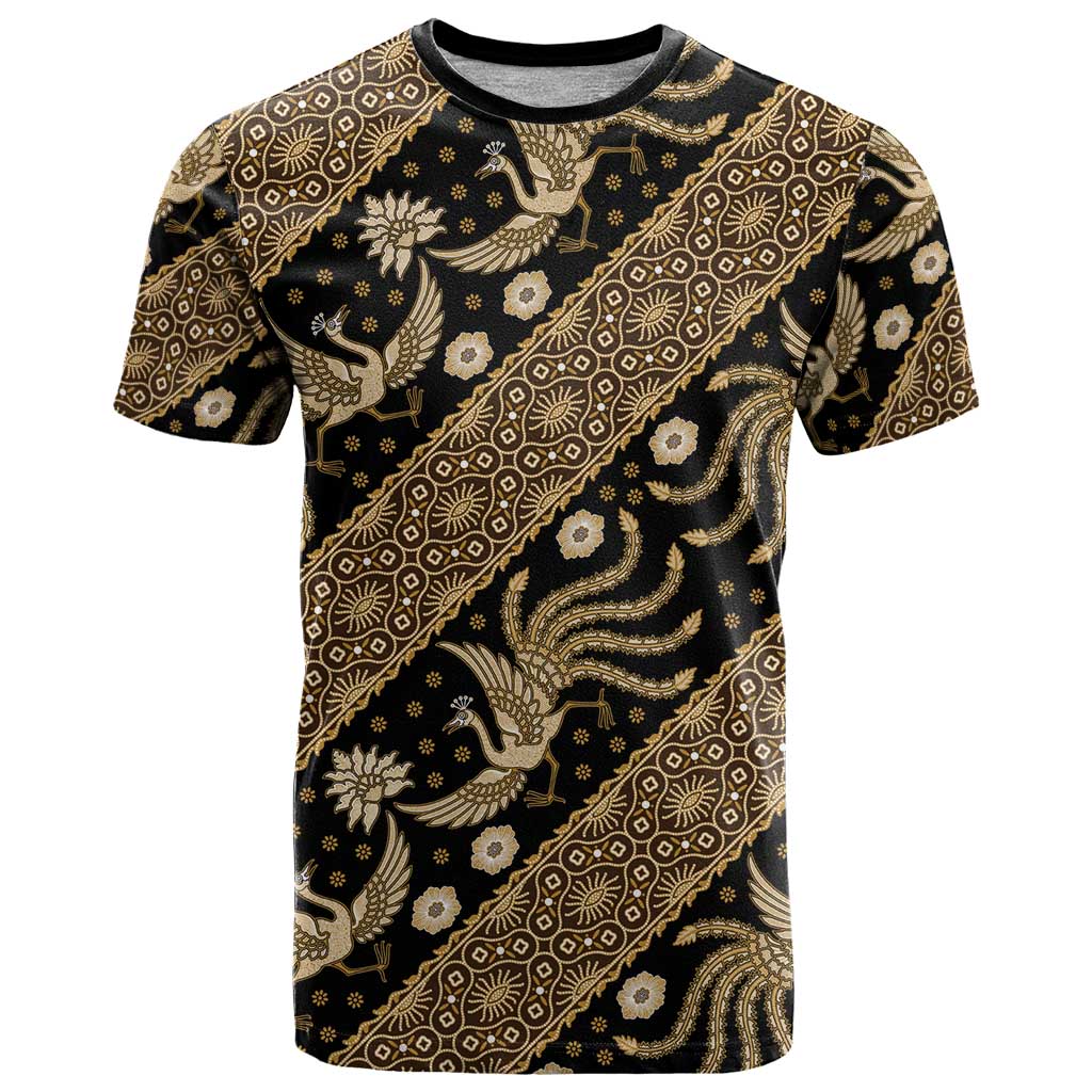 Indonesia Batik Pattern T-Shirt Gold Version Graphic Tee