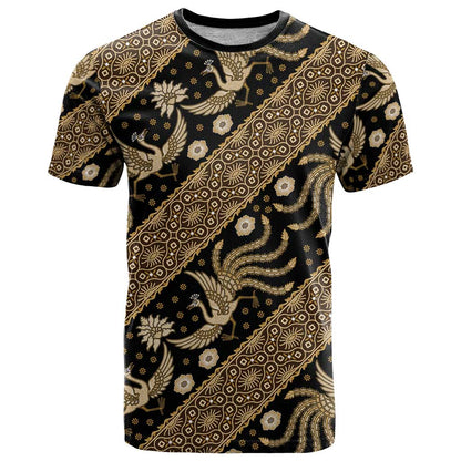 Indonesia Batik Pattern T-Shirt Gold Version Graphic Tee