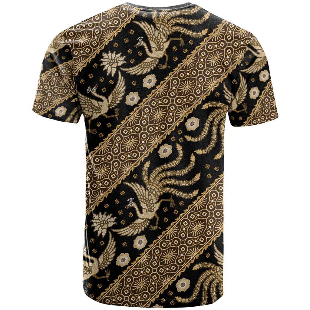 Indonesia Batik Pattern T-Shirt Gold Version Graphic Tee