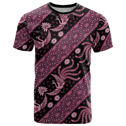 Indonesia Batik Pattern T-Shirt Pink Version Graphic Tee