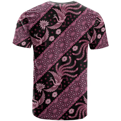 Indonesia Batik Pattern T-Shirt Pink Version Graphic Tee