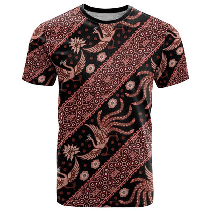 Indonesia Batik Pattern T-Shirt Red Version Graphic Tee