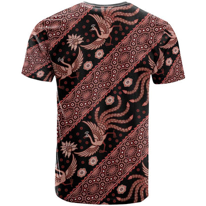 Indonesia Batik Pattern T-Shirt Red Version Graphic Tee