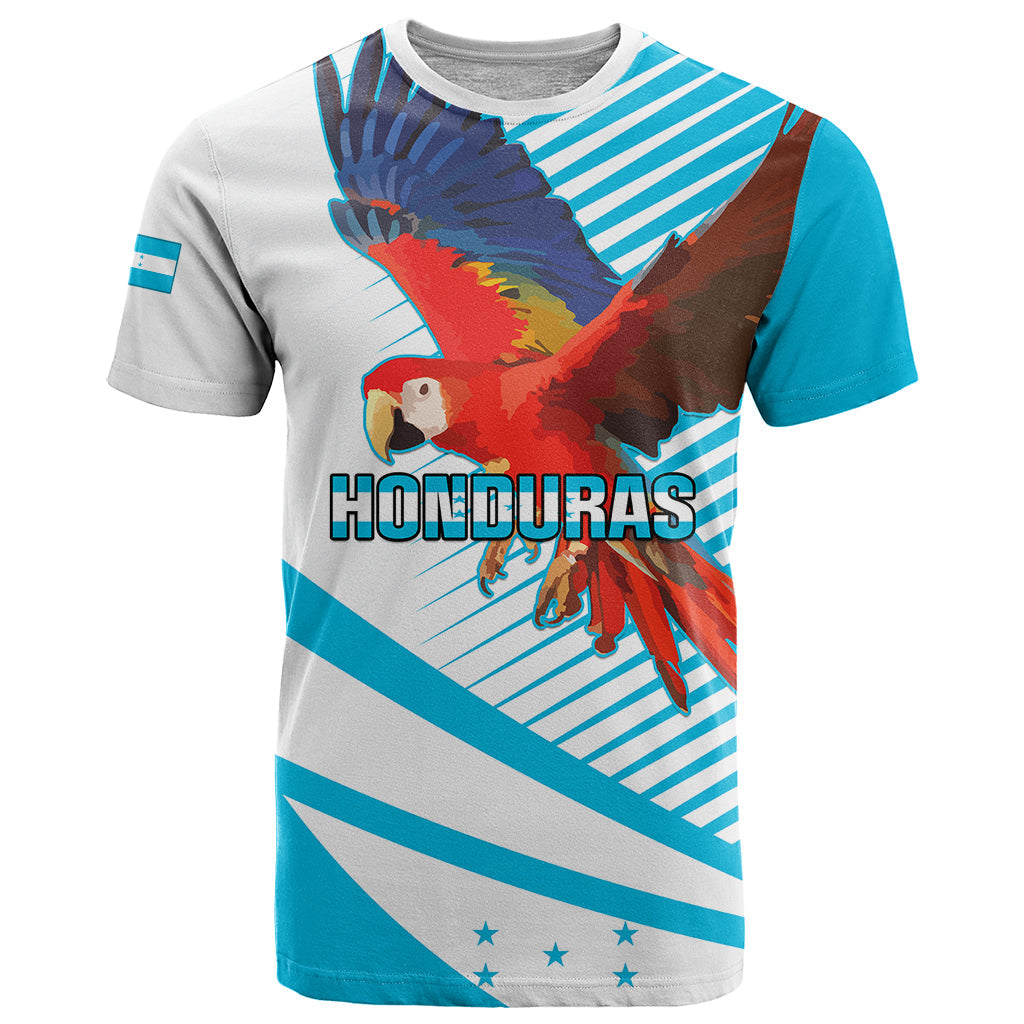 Honduras T-Shirt Coat Of Arms With Scarlet Macaw Graphic Tee
