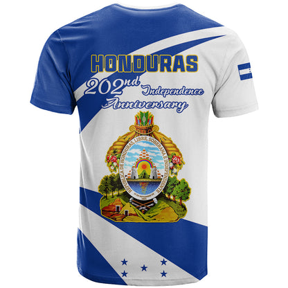 Honduras Independence Day T-Shirt Map With Coat Of Arms Graphic Tee