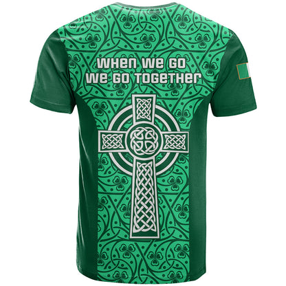 Ireland Rugby T-Shirt Irish Celtic Cross Mix Shamrock Pattern Graphic Tee