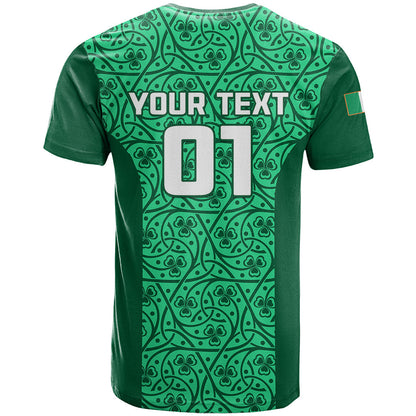 Custom Ireland Rugby T-Shirt Irish Celtic Cross Mix Shamrock Pattern Graphic Tee