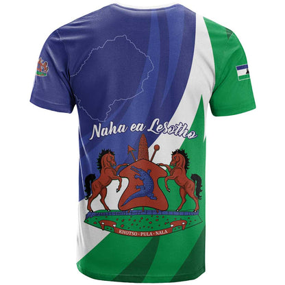 Lesotho 1966 Unique T-Shirt Spiral Aloe Coat of Arms Graphic Tee