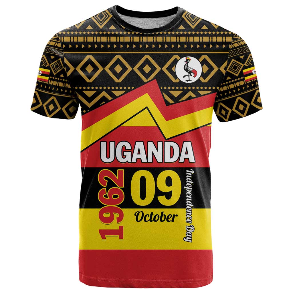 Personalized Uganda Independence Day 1962 T-Shirt African Pattern Graphic Tee