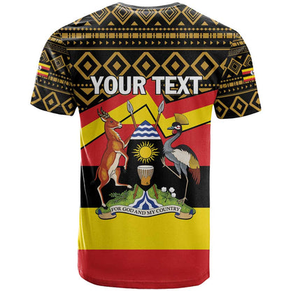 Personalized Uganda Independence Day 1962 T-Shirt African Pattern Graphic Tee