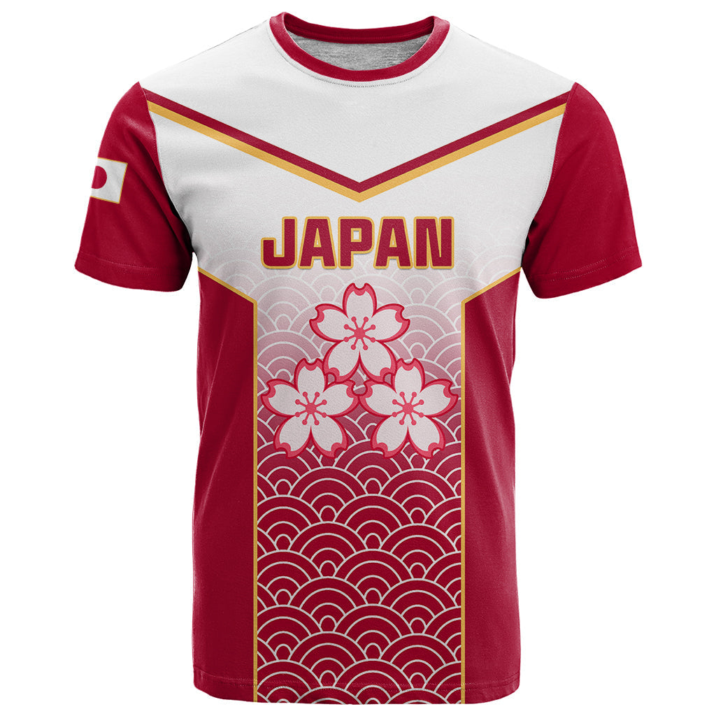 Japan Rugby T-Shirt Brave Blossoms Japanese Motif Pattern Graphic Tee