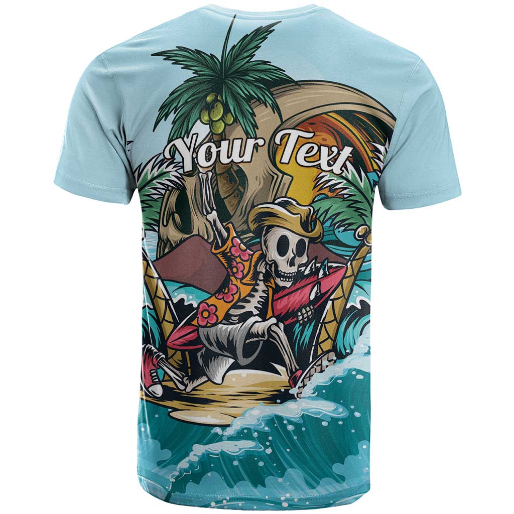 Personalized Aloha Hawaii Skeleton T-Shirt Tropical Summer Vibe Graphic Tee