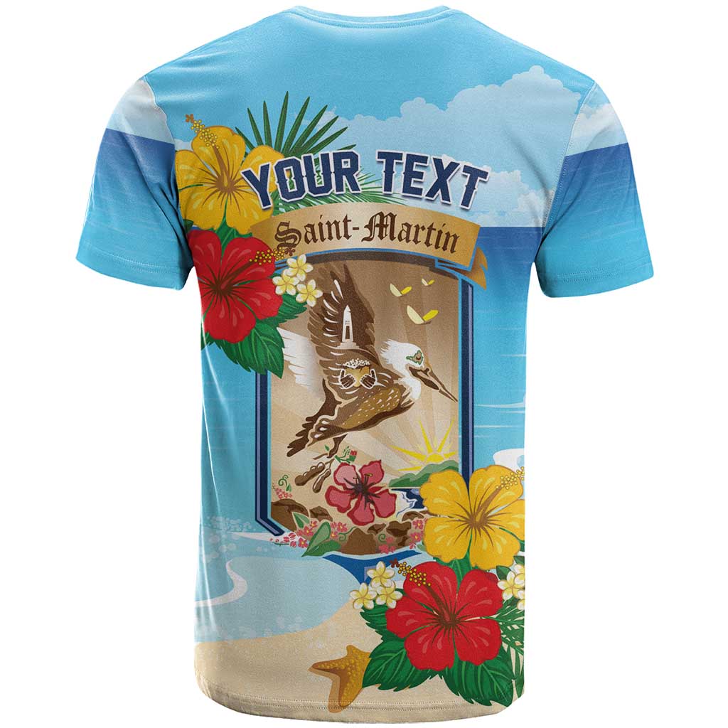 Personalized Collectivity of Saint Martin T-Shirt Hibiscus Flowers Tropical Beach Graphic Tee