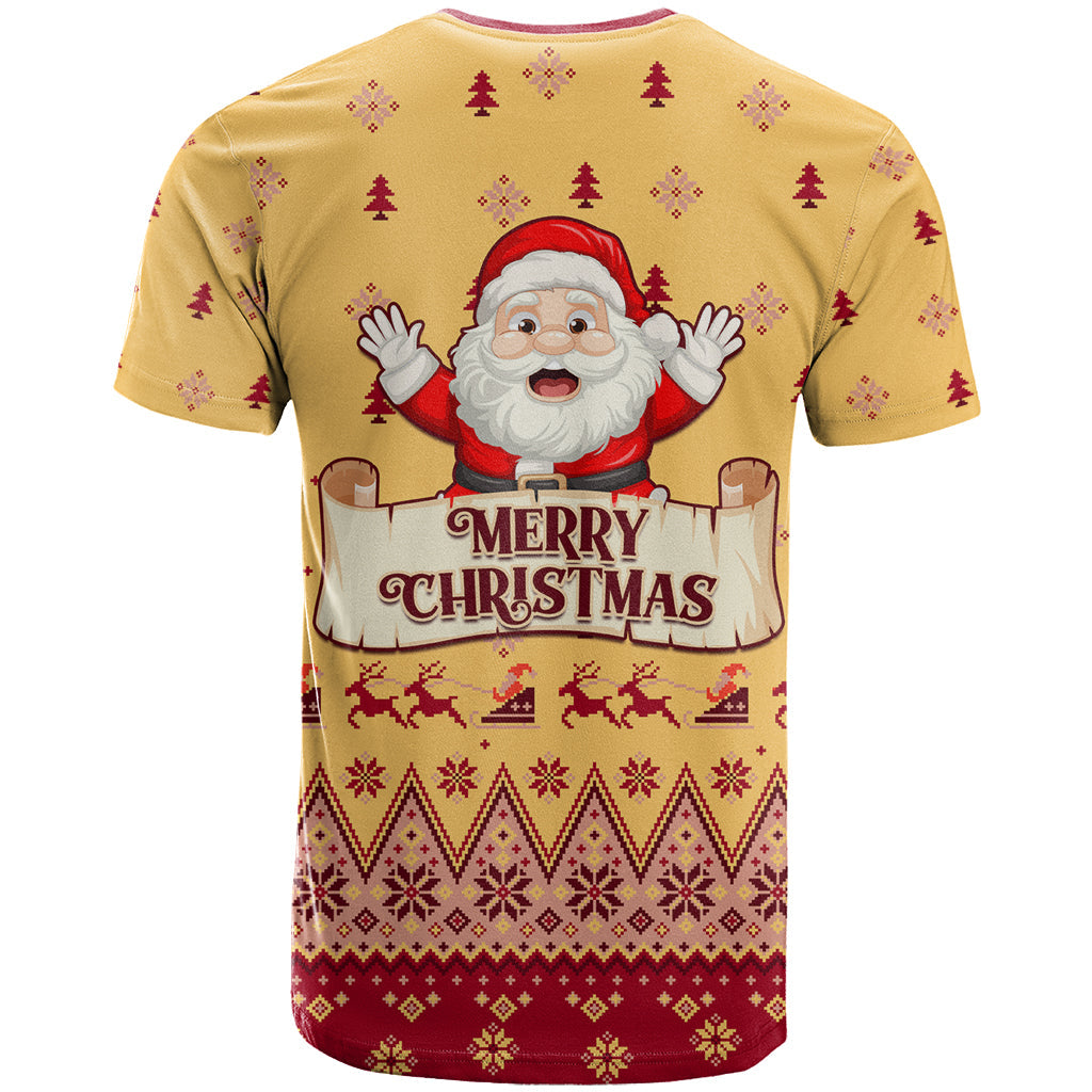 New Jersey Christmas T-Shirt Cheerful Santa Claus Xmas Pattern Graphic Tee
