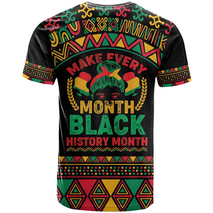 Make Every Month Black History Month T-Shirt African Pattern Graphic Tee